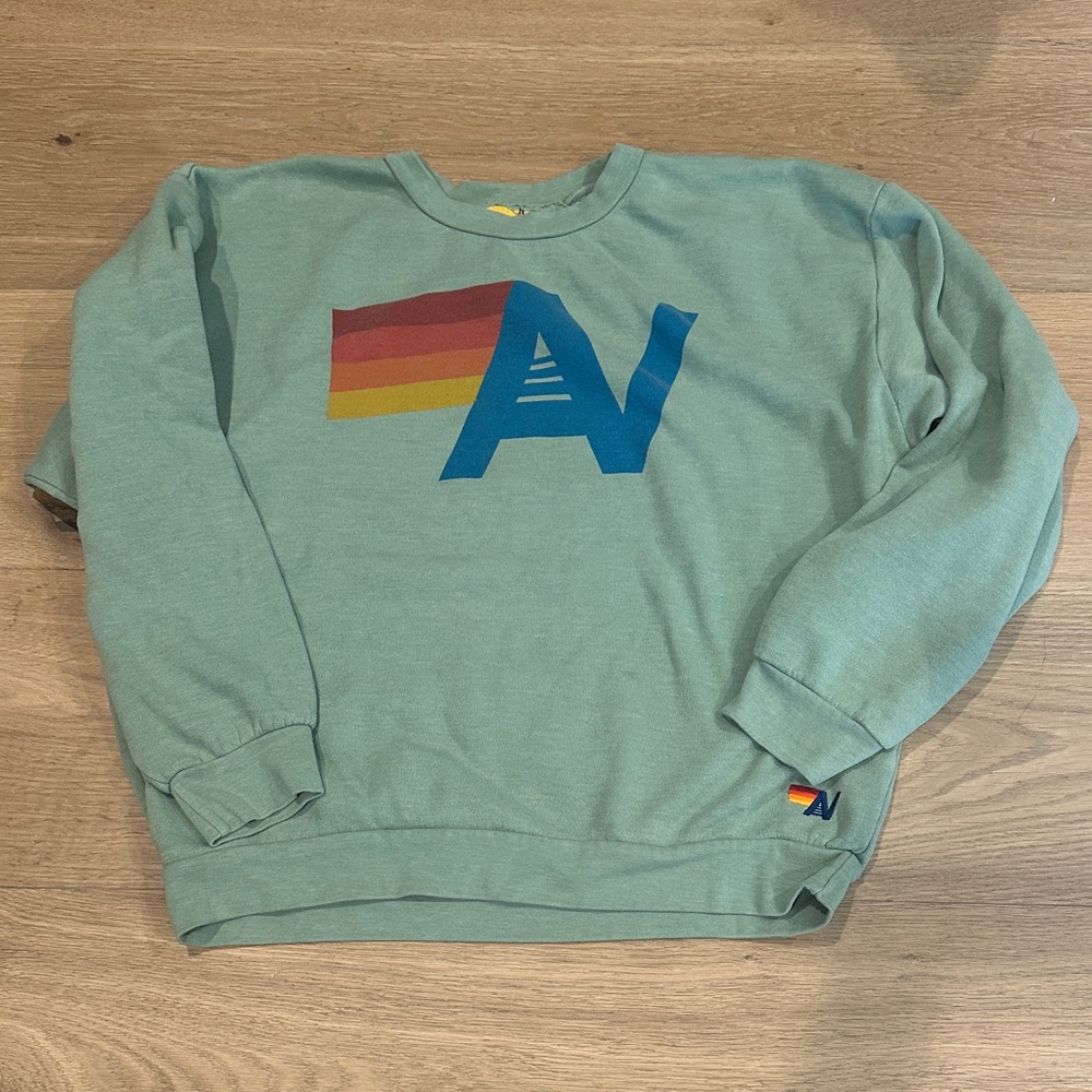 Aviator Nation Sage Green Relaxed Crewneck Sweatshirt